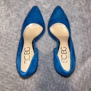 BCBG Paris Jaze D’Orsay Suede High Heel Pumps SIZE 6 Maui Blue